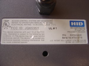 HID 125Kz card reader - reader - bottom