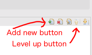 Add new and level up buttons.