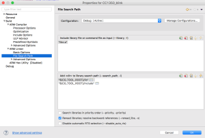 Open up the ARM Linker and click on File Search Path.